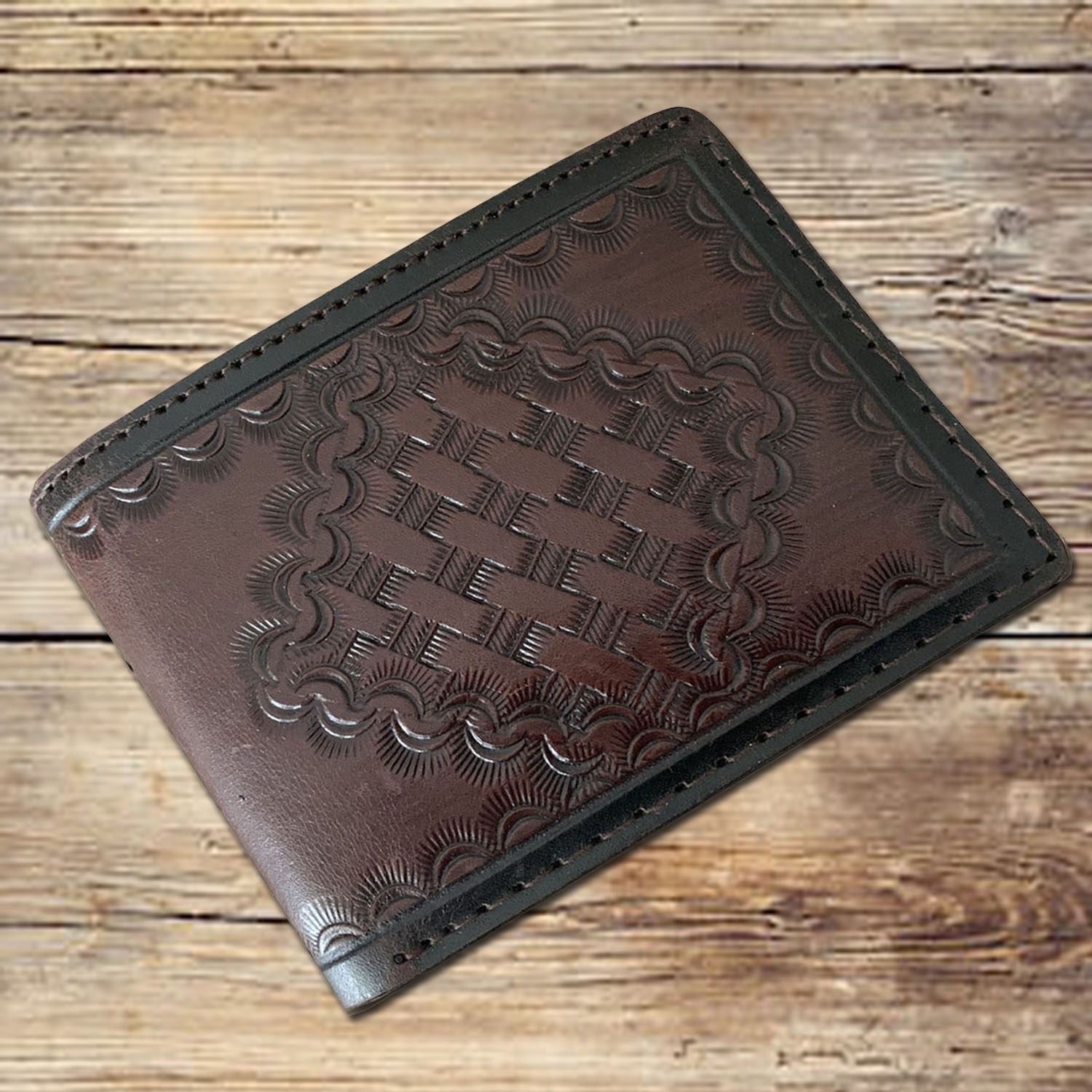 Handmade 10 card bifold leather wallet