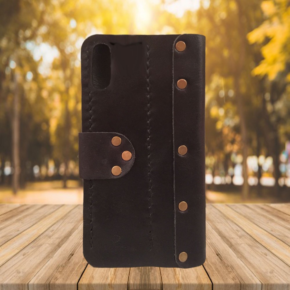 Steampunk iPhone folio leather case