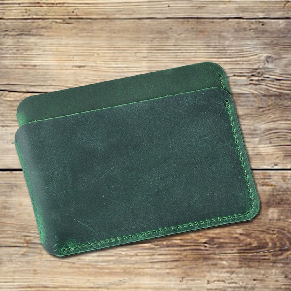 Handmade coffee leather card wallet