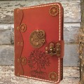Steampunk refillable leather journal