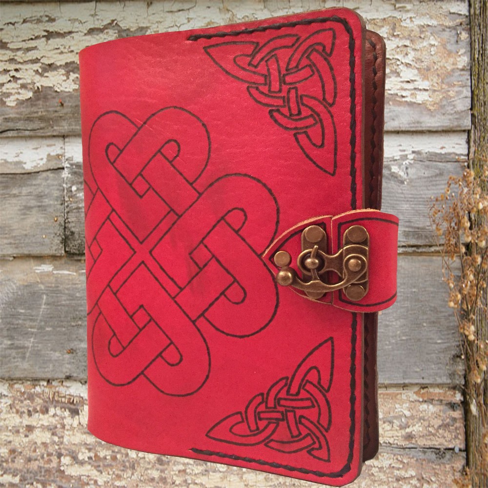 Celtic knot refillable leather journal