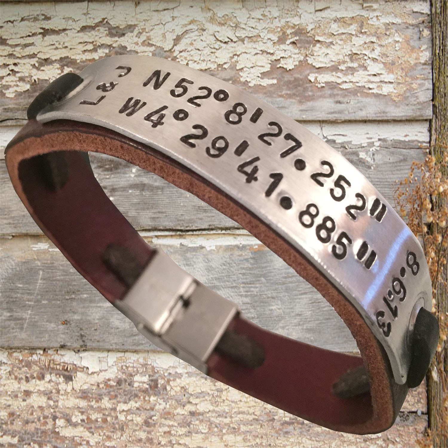 Personalized handmade leather bracelet