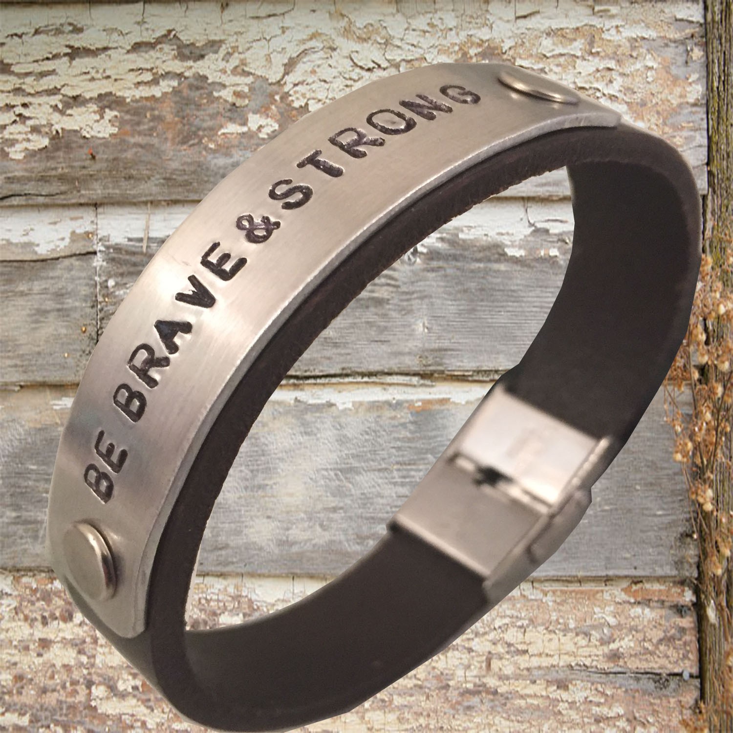 Personalized handmade leather bracelet